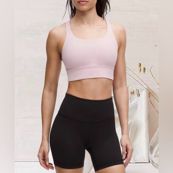 NEW Lululemon 2023 Energy Longline Bra Sz. 8 Medium Support B/C Cup - Flush Pink - Picture 1 of 8